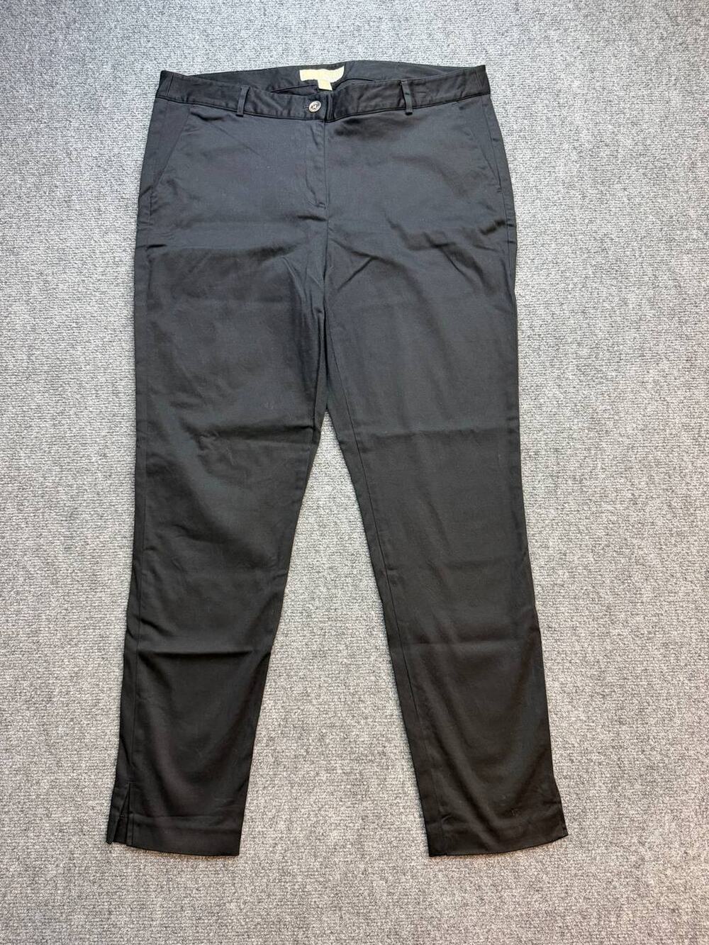 MICHAEL Michael Kors Women's Ankle Pants Size 12 Black Slim Leg Hem Slits
